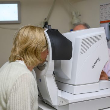 Patient having eye test