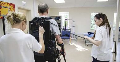 Exoskeleton in use by patient