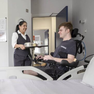 Meal being served in patient's room