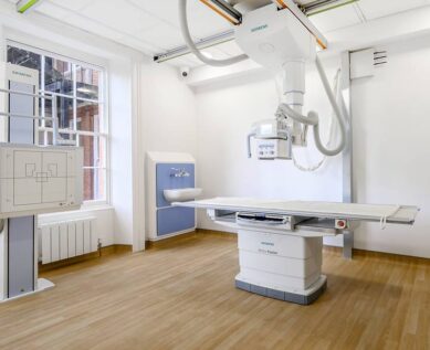 Radiography equipment in dedicated room