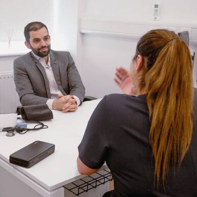 Patient during health screening