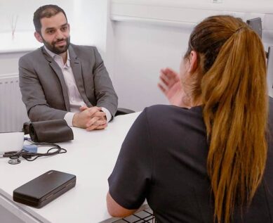 Patient during health screening