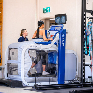 patient using anti-gravity treadmill