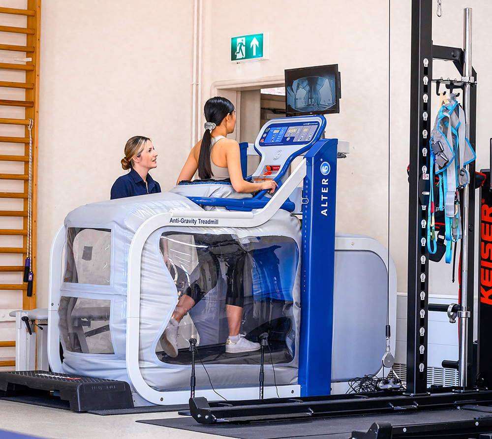 patient using anti-gravity treadmill