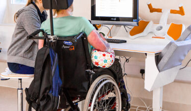 spinal rehab patient using tyromotion