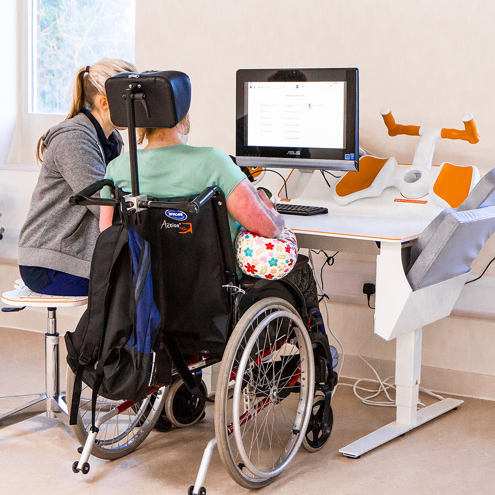 rehab patient using tyromotion