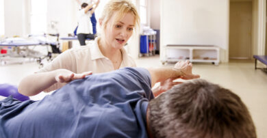 physiotherapist with patient