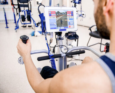 patient using fes bike
